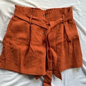 Zara High Waist Orange Shorts